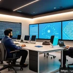 Home 18 마인드풀테크 개발을 위한 협력 모델 - A vibrant collaborative scene showing diverse experts from fields like data science, psychology, and...